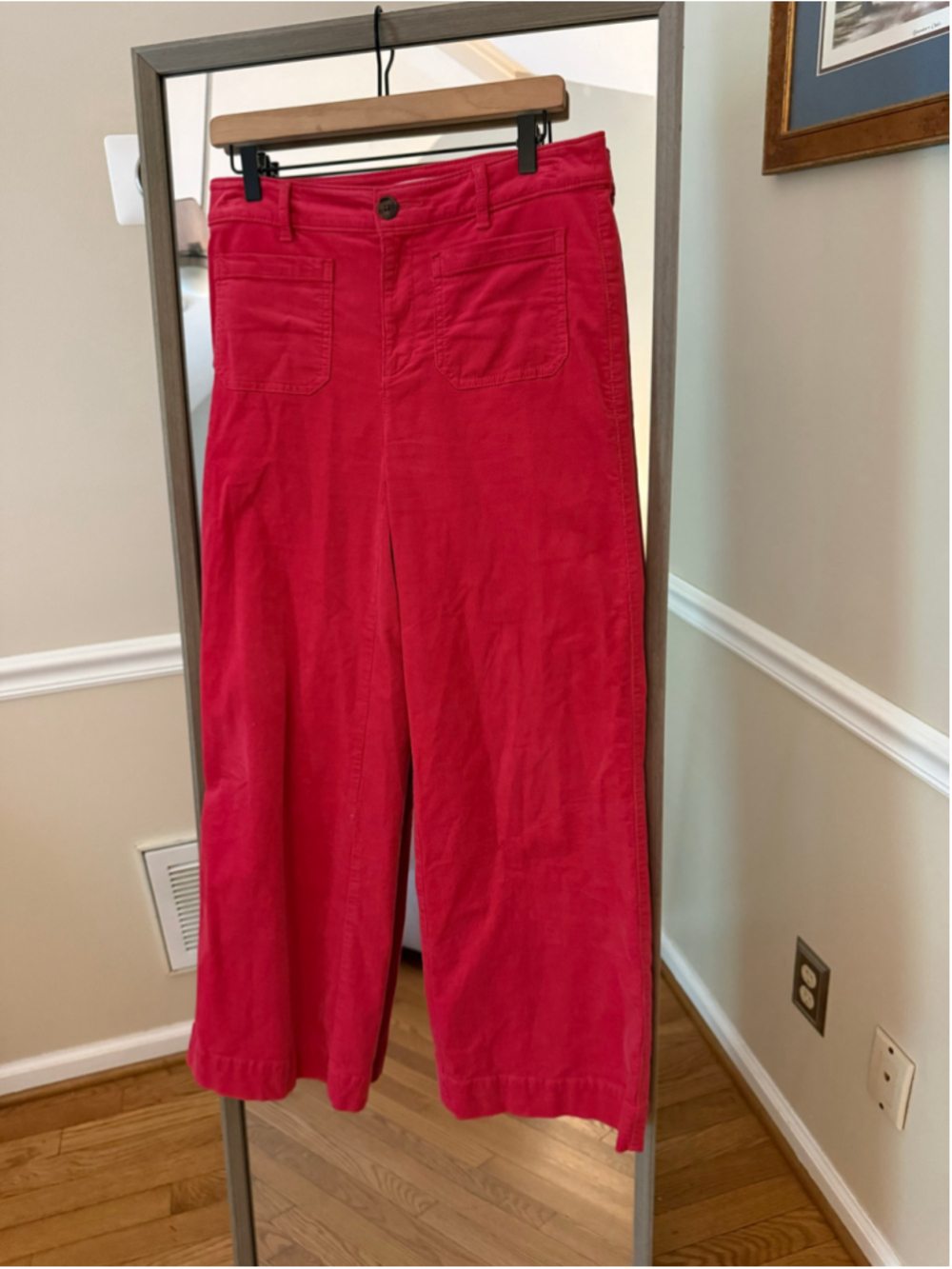 Women's LOFT The Palmer Wide Leg Pants Red Size 4